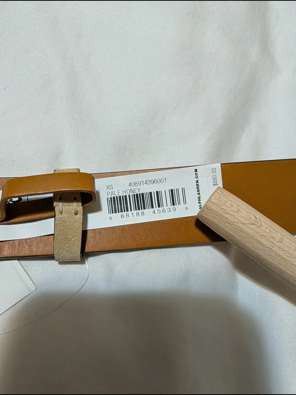 Ralph Lauren Double RL Two-Tone Brown Leather Belt with Dark Edge